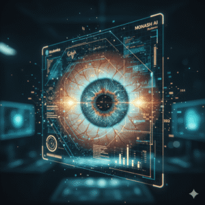 AI analysis of a human eye for chronic disease detection.