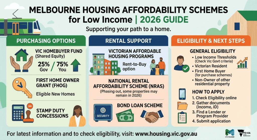 New Melbourne Housing Affordability Schemes for Low Income 2026 Guide 2 most affordable outer suburbs Melbourne 2026