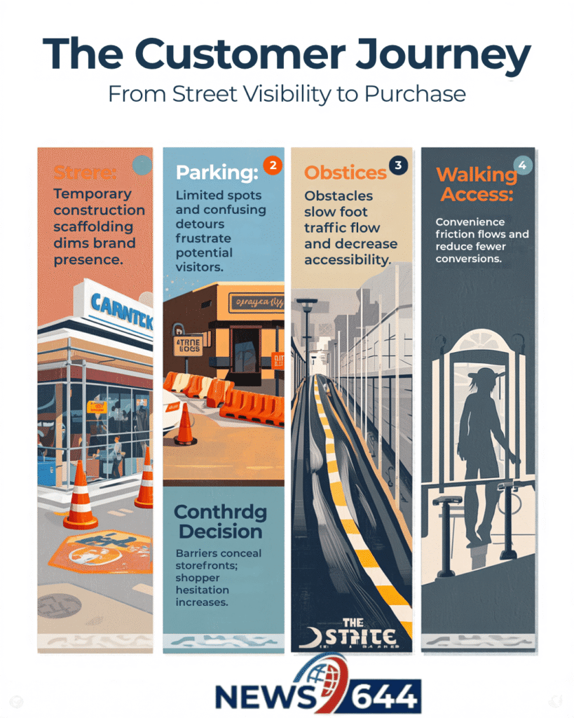 Small Business Foot Traffic Disruption Diagram
